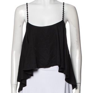 For Love & Lemons Black Flowy Crop Top, Size Small